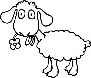 Eating Flower Sheep Coloring Page