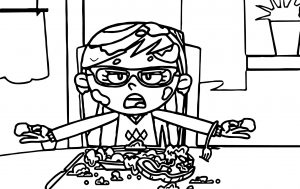 Eating Girl Supernoobs Coloring Page