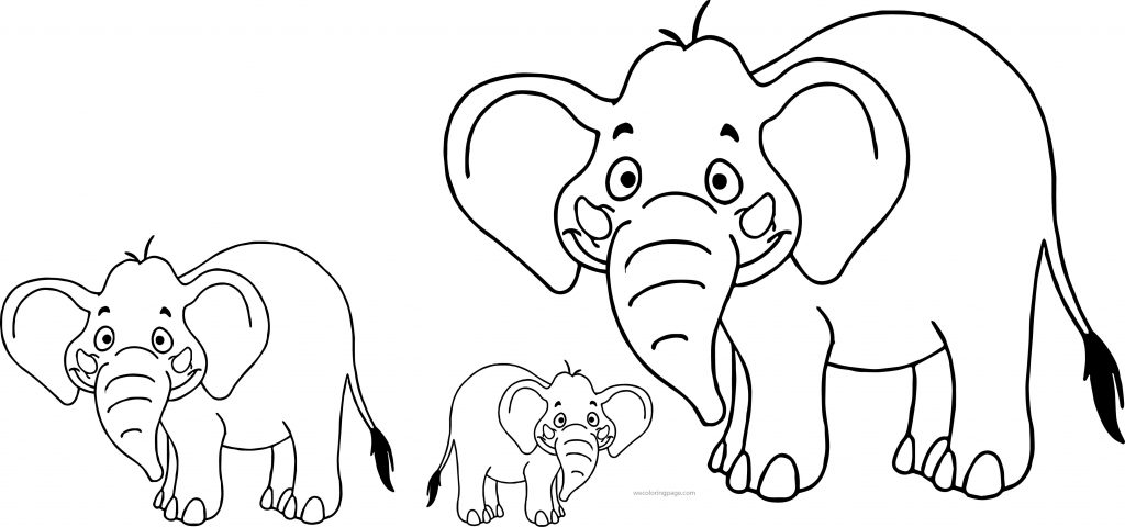 Elephant Family Coloring Page - Wecoloringpage.com