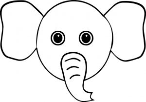 Elephant Head Coloring Page
