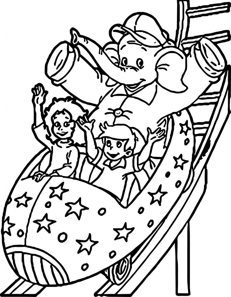 Elephant Rally Park Coloring Page - Wecoloringpage.com