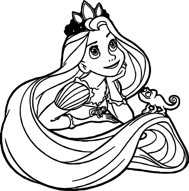 Girl Tangled Rapunzel Coloring Page