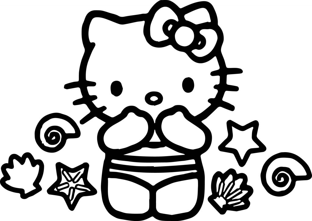 10 Fun Hello Kitty Beach Coloring Pages for Summer