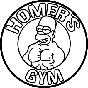Homers Gym Coloring Page