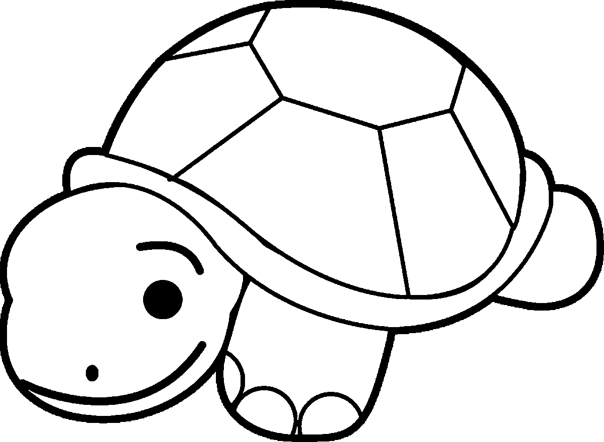 Turtle Tank Black and White Clipart