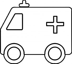 Little Box Ambulance Car Coloring Page