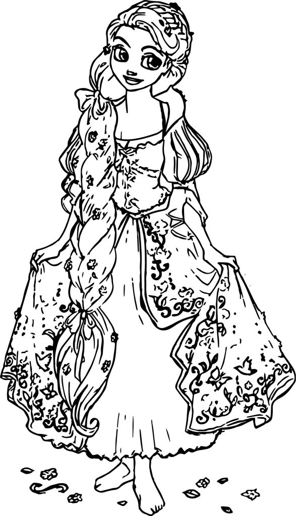 Luxury Rapunzel Deluxe Princess Coloring Page - Wecoloringpage.com