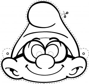 Mask Brainy Smurf Coloring Page