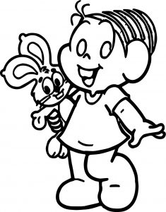 Monica Girl Bunny Coloring Page
