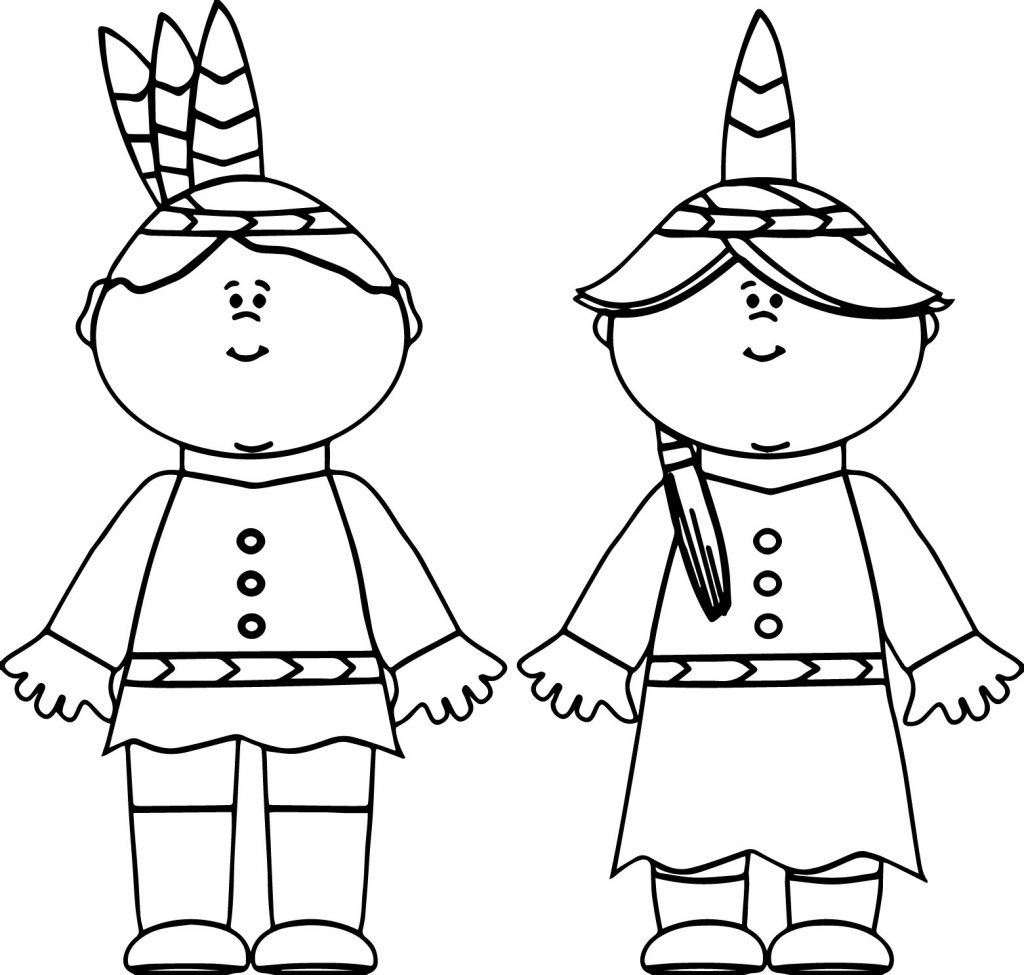 Native American Indian Boy And Girl Coloring Page - Wecoloringpage.com