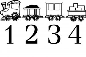 One Two Three Four Train Coloring Page