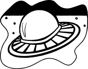 Outer Space Flying Saucer Coloring Page