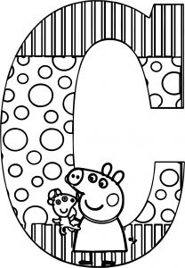 Peppa Pig C Letter Coloring Page
