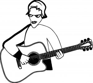 Play Guitar Hi Playing The Guitar Coloring Page