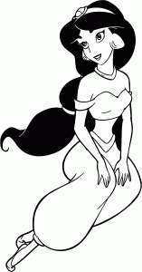 Princess Aladdin Sitdown Coloring Page