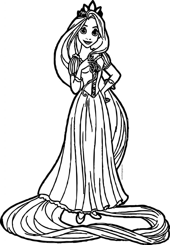 Rapunzel And Flynn Girl Pose Coloring Page - Wecoloringpage.com