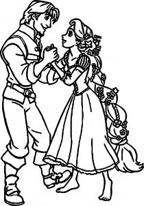 Rapunzel And Flynn Hand Coloring Page