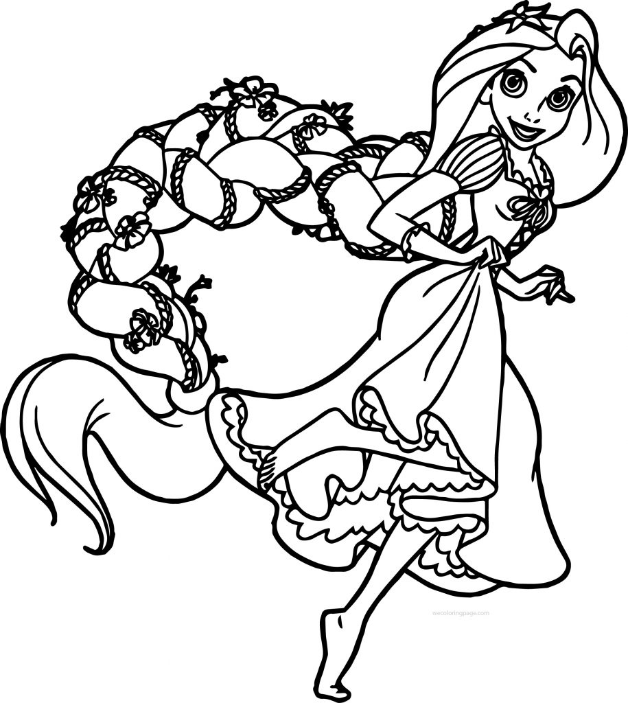 Rapunzel And Flynn Run Coloring Page - Wecoloringpage.com