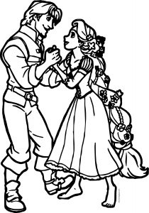 Rapunzel And Flynn Together Coloring Page