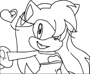 Simple Amy Rose Coloring Page