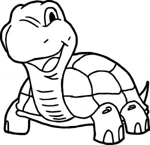 Smile Tortoise Turtle Coloring Page