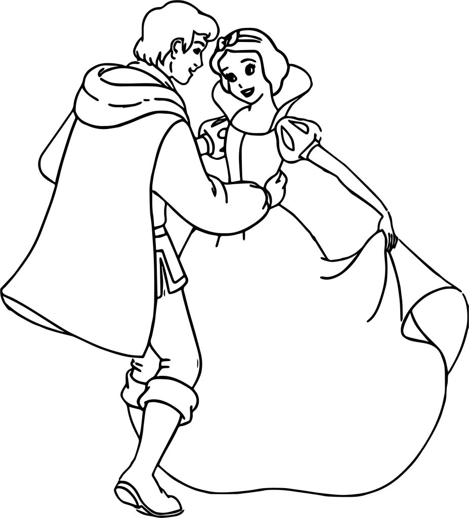 Snow White And The Prince Dancing Coloring Page - Wecoloringpage.com