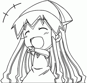 Squid Girl Chibi Coloring Page