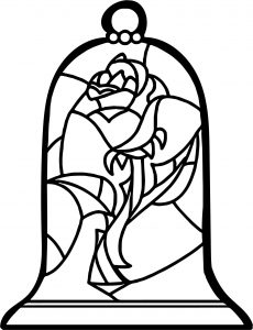 Stained Glass Rose Coloring Page