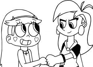 Star Butterfly Meets Vambre Warrior Coloring Page