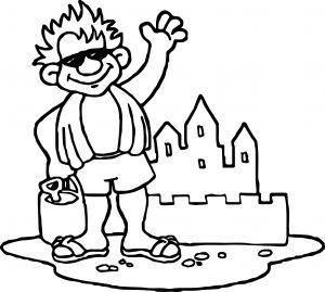 Summer Castle Man Coloring Page