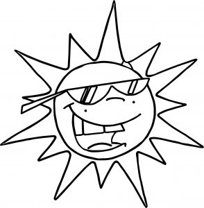 Summer Funny Sun Coloring Page