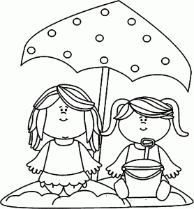 Summer Girls Coloring Page