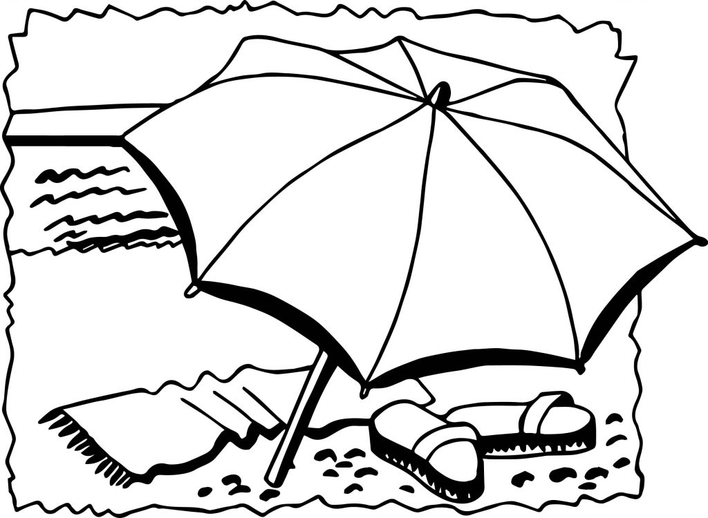 Summer Umbrella Slipper Coloring Page | Wecoloringpage.com