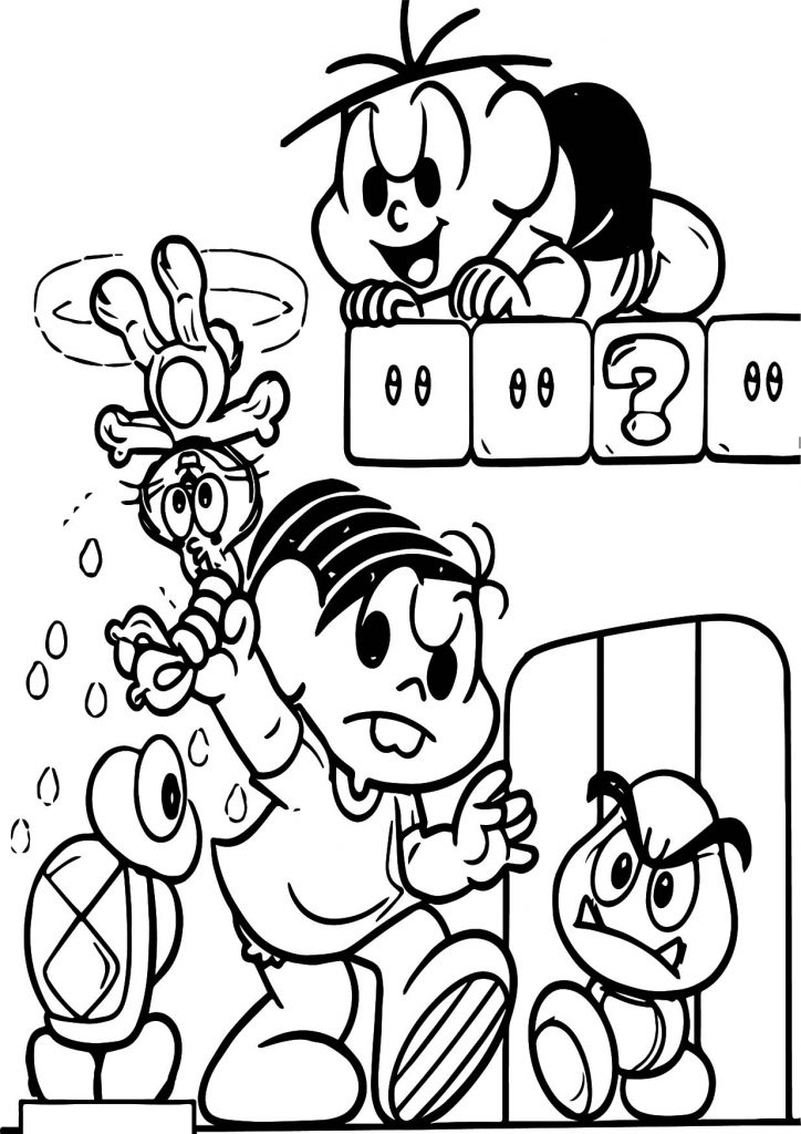 Super Mario Turma Da Monica Adventure Coloring Page - Wecoloringpage.com