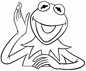 The Muppets Kermit The Frog Hello Coloring Pages