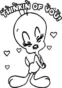 Thinkin Of You Tweety Coloring Page
