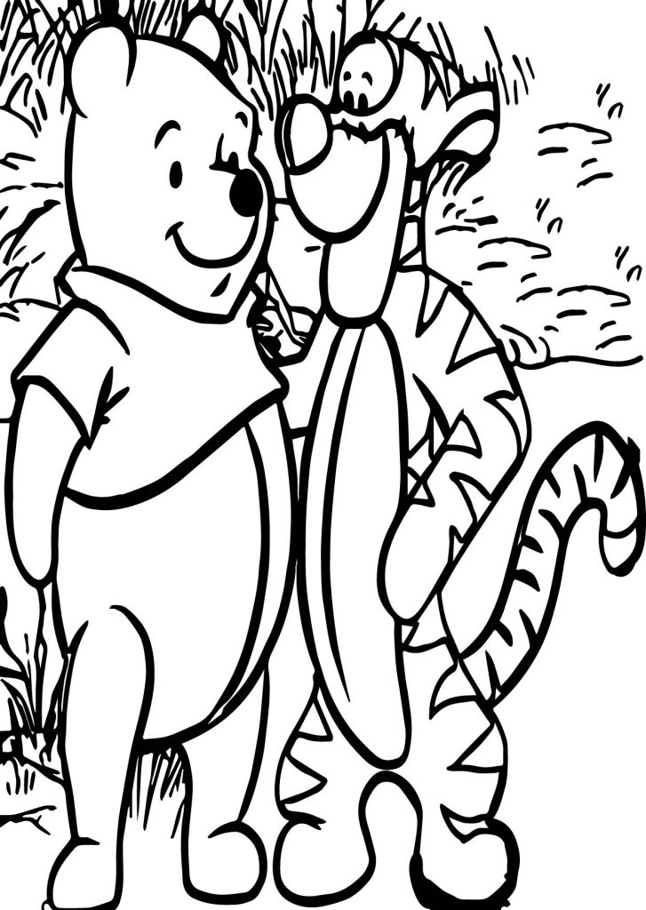 Tigger And Pooh Together Coloring Page - Wecoloringpage.com