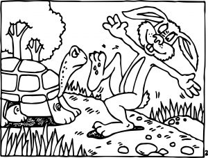 Tortoise Turtle Bunny Stop Coloring Page