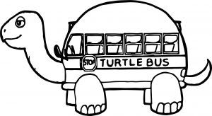 Tortoise Turtle Bus Coloring Page