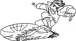 Treasure Planet Space Skateboard Coloring Pages