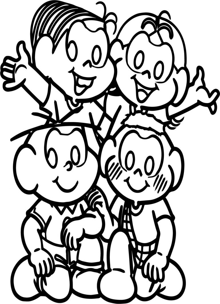 Turma Da Monica Four Kids Coloring Page - Wecoloringpage.com