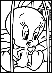 Tweety Cage Coloring Page
