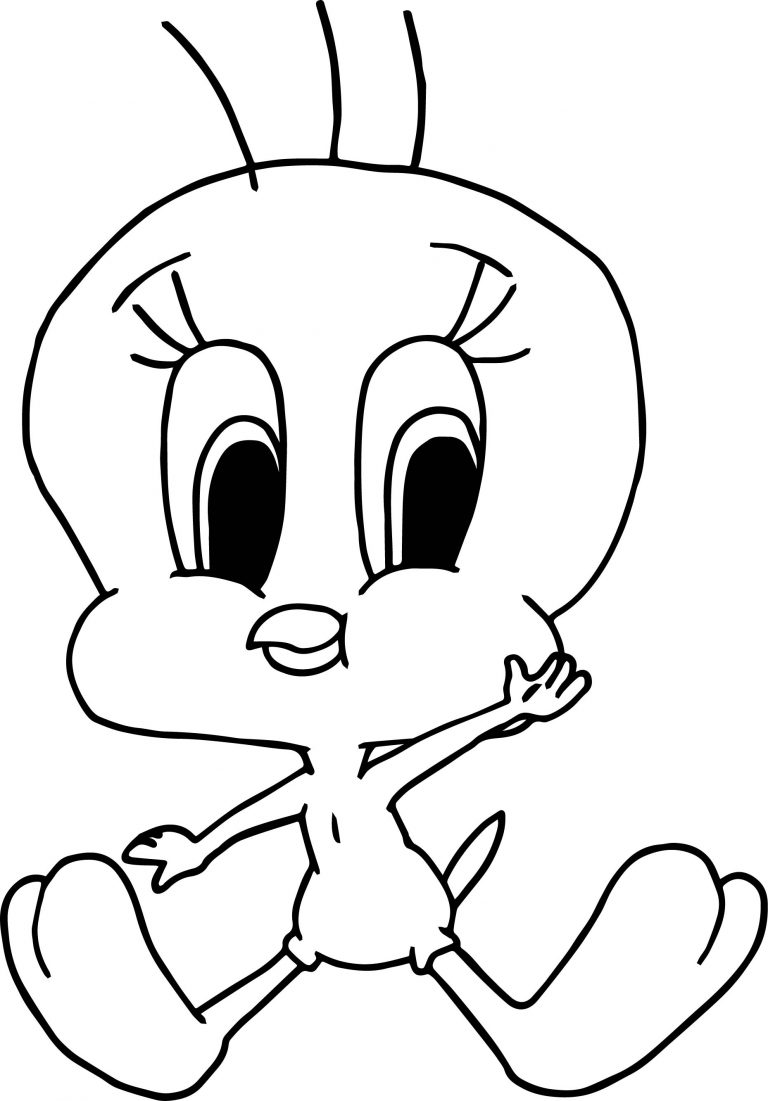 Very Cute Funny Baby Tweety Coloring Page - Wecoloringpage.com