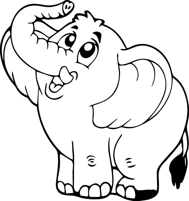 Very Funny Elephant Coloring Page - Wecoloringpage.com