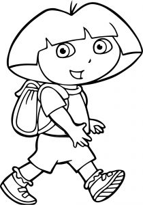 Walking Dora Coloring Page