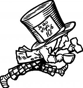 Alice In The Wonderland In This Style Coffee Man Coloring Page