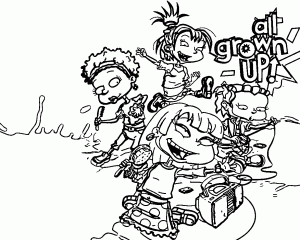 All Grown Up Girls Wallpaper Coloring Page