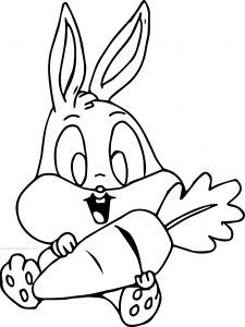 Baby Bugs Bunny Holding Carrot Coloring Page
