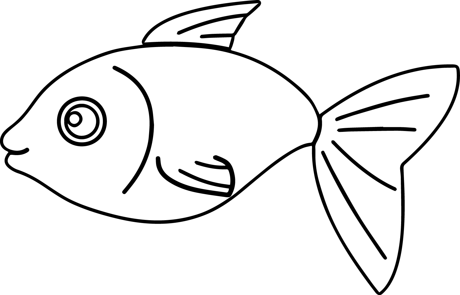 Gambar Cartoon Basic Fish Coloring Page Sheet Wecoloringpage Simple ...