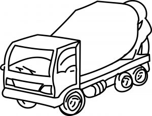 Cement Truck Go Coloring Page